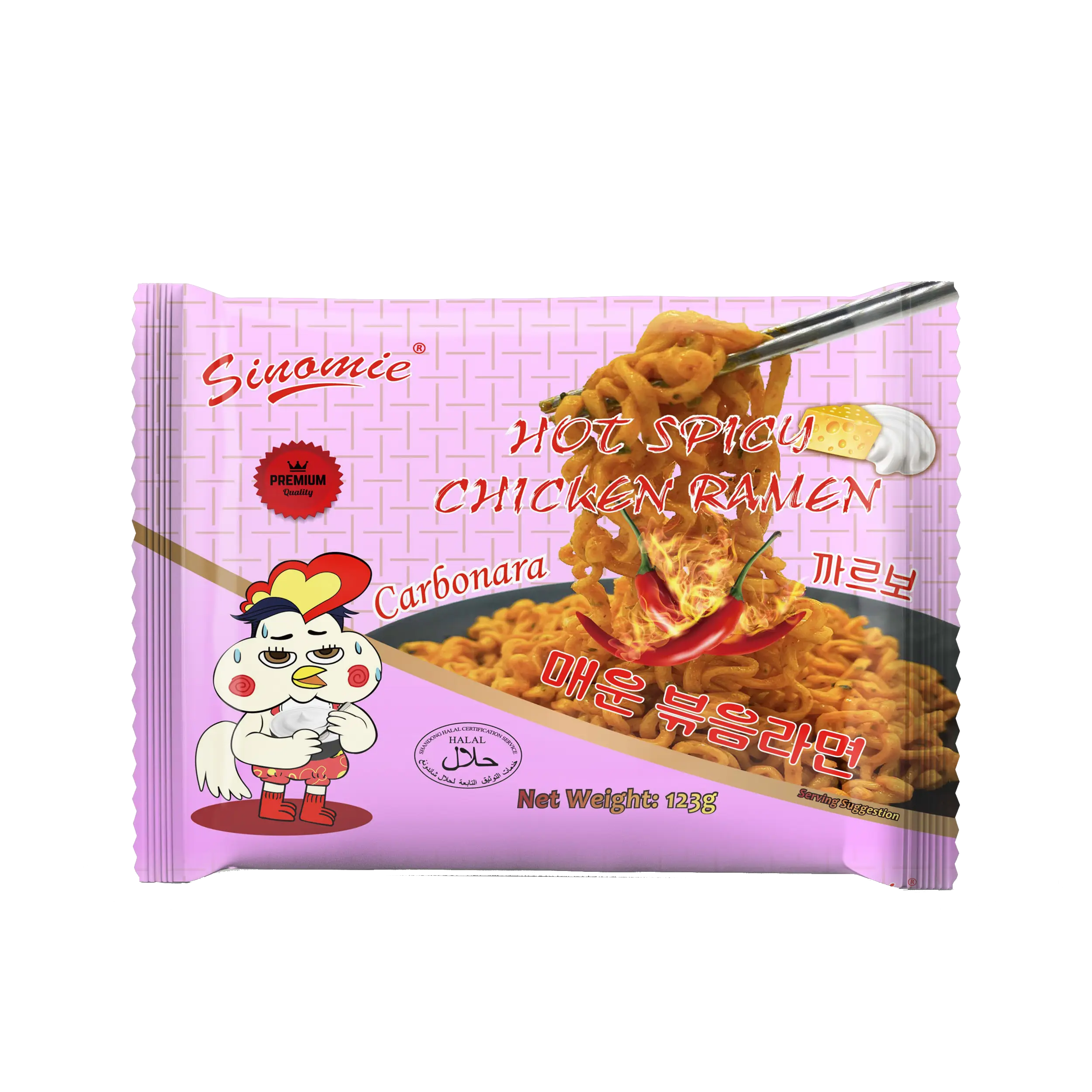 গরম মশলাযুক্ত চিকেন রেমেন কার্বোনারা